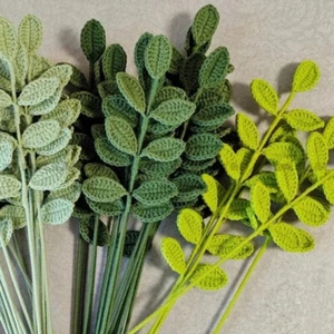 Hand-knitted Crochet Bouquet Cotton Crochet Green Leaves Woven Leaves Room Decor - Picture 1 of 28