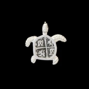 Atocha Jewelry - Small Silver Coin Sterling Silver Turtle Pendant - Picture 1 of 6