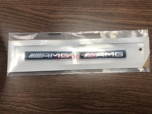 2pcs Black AMG For Mercedes Benz Car Emblem Badge Sticker Side Skirts Badge Logo - Picture 1 of 5