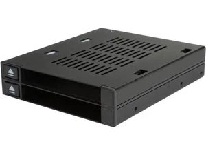 ICY DOCK MB522SP-B Dual Bay 2.5" SAS / SATA HDD / SSD for External 3.5" Drive - Picture 1 of 5