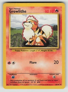 Growlithe Uncommon Base Set 028/102 HP - Picture 1 of 2