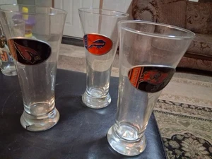Football Glasses 3 Piece Lot - Picture 1 of 5