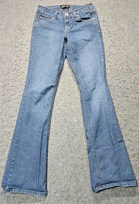 L.e.i Azul Denim Bootcut Jeans Junior Niñas Talla 3 Bolsillos Bordados Foto 1 de 4