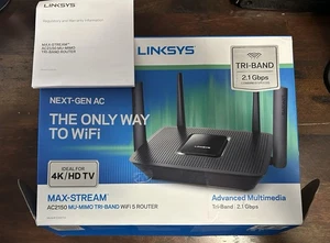 LINKSYS AC2150 MU-MIMO TRI-BAND WIFI 5 ROUTER - A41 - Picture 1 of 5