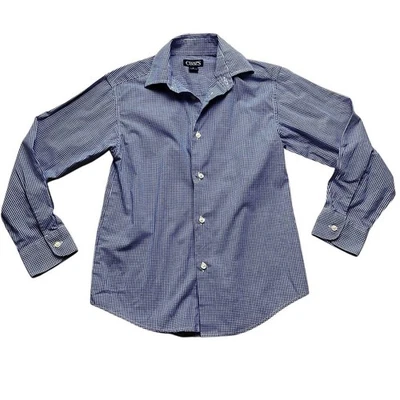 Chaps Boys Blue and White Plaid Button Down Shirt Size 8 Years - Image 1 of 3
