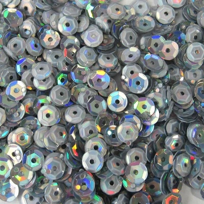 Lentejuelas Iris Plata 5mm Taza Redonda ~1000 Piezas / ~12.500 Piezas Suelto HQ Foto 1 de 3