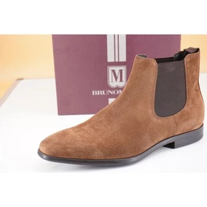 M by Bruno Magli Billy Brown Cognac Suede Chelea Boot Size 10.5 NIB $475 Men's - Picture 1 of 10