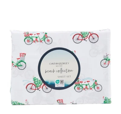 圣诞女王床单套装假日自行车礼物树弓袜辛西娅罗利 — 第 1/2 张图片