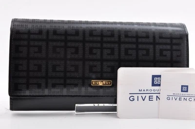 GIVENCHY Cartera Larga Cuero Lona Dorado Negro Usada Auténtica 11242 Foto 1 de 4