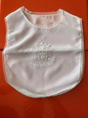 Vestina/camicina  Da Battesimo Tipo Seta Con Ricamo Taglia Unica Col. Bianco - Immagine 1 di 4
