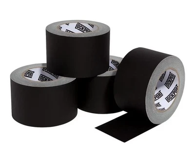Lockport Black Gaffers Tape 3 inch x 30 Yards - 4 Pack Pro Black Gaff Tape (A)