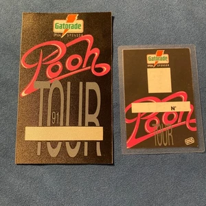 POOH - VECCHIO CARTONCINO PASS  + ADESIVO TOUR 1991 - Picture 1 of 5