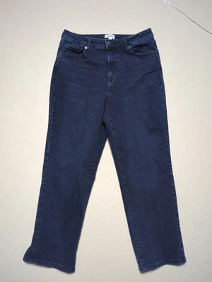 Jeans Sonoma para mujer 14r lavado oscuro tiro alto curvilíneo denim recto Foto 1 de 4