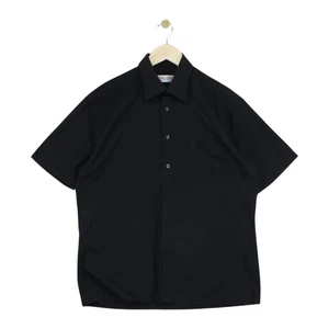 Vintage Yves Saint Laurent Shirt Mens Size L Black Short Sleeve Summer - Picture 1 of 15