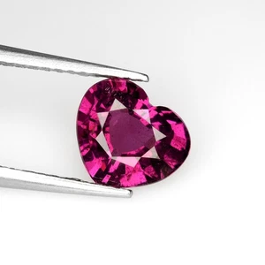 1.53 Ct Charming Perfect Heart 7.8 x 6.7 MM 100% Natural Pink Tanzania Rhodolite - Picture 1 of 5