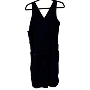 Patagonia Fleetwith Dress Small Black Sleeveless V-Neck Drawstring Waist Summer - Picture 1 of 13