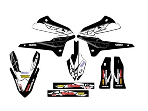 2022-2023 KLX 300 13 FLY Black Senge Graphics Kit Compatible with Kawasaki - Foto 1 di 10