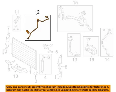 Condensador Nissan OEM 11-14 Quest, líneas de compresor-línea líquida 924401JA0A Foto 1 de 3