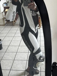 Ayana II Cuero Negro Blanco y Mezcla Motocicleta Una Pieza Mujer S 36 Tal cual - Imagen 1 de 10