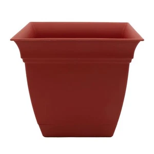 10 Inch Eclipse Square Planter with Saucer - Indoor Outdoor Plant Pot for Flo... - Picture 1 of 7
