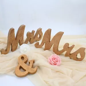Mrs & Mrs Sign for Wedding Table Large Miss and Miss Wooden Letters Party Dec... - Picture 1 of 7