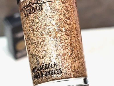 Mac Nail Lacquer ~ Over-Accessorized ~  pink gold glitter polish nib - Image 1 of 2