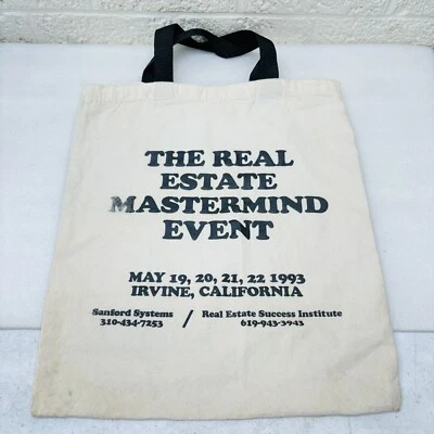 VTG‼ The Real Estate Mastermind Event 1993 Canvas Tote Bag Seminar Convention - Image 1 of 4