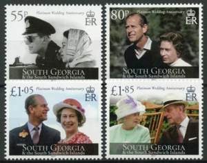 South Georgia & Sandw Isl Stamps 2017 MNH Queen Elizabeth II Wedding 4v Set - Picture 1 of 1