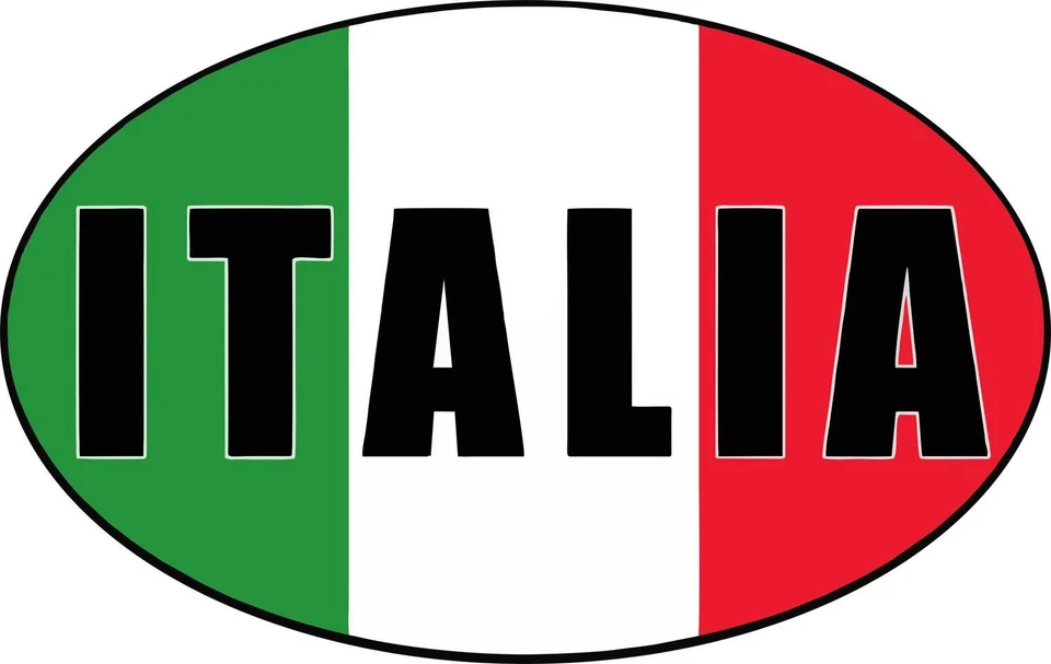 Italia Flag Oval Sticker italy italian weatherproof bumper vinyl decal