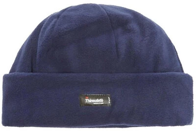 3M Thinsulate Lined Polar Fleece Beanie Acrylic Navy Thermal Insulated Warm Hat - Image 1 of 4
