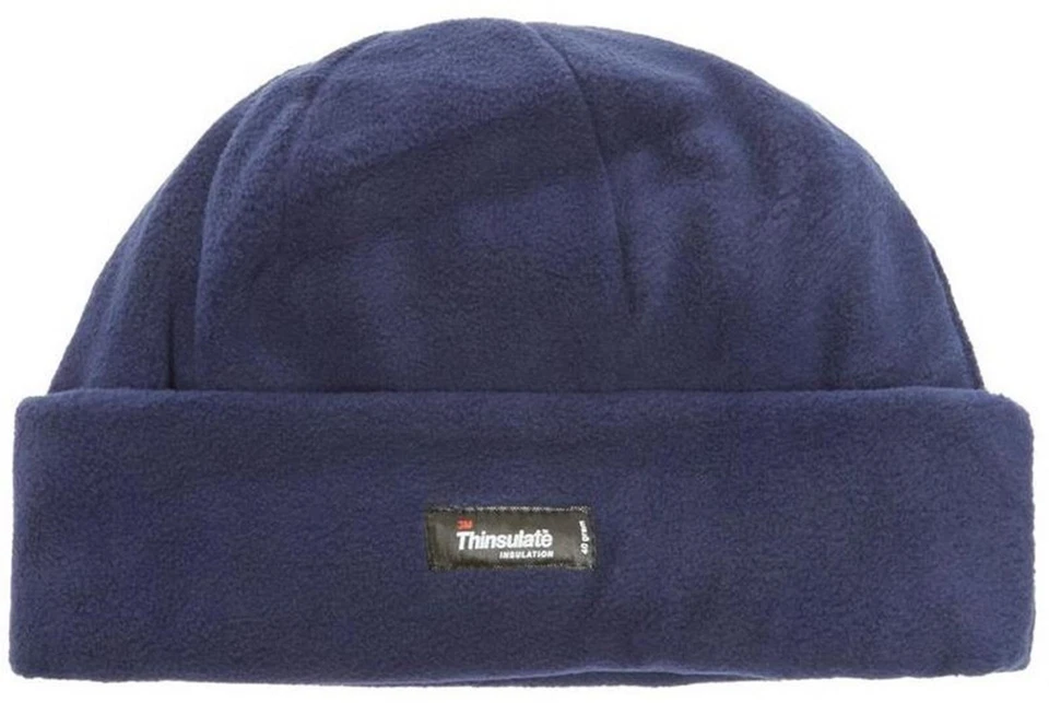 3M Thinsulate Lined Polar Fleece Beanie Acrylic Navy Thermal Insulated Warm Hat - Image 1 of 4