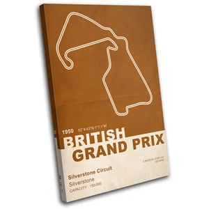 Silverstone British UK Grand Prix Formula 1 F1 Race Track Canvas Artwork Print - Picture 1 of 1
