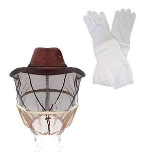 Beekeeper Cowboy Hat with Veil and Gloves Anti Bee for Men Women Protection