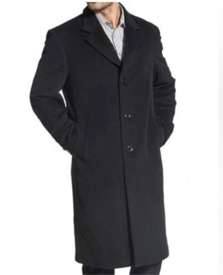 Jos. A. Bank Top Coat 100% Cashmere Black Car coat Jacket Signature collect 48 R - Image 1 of 4