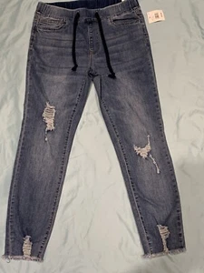 YMI Jeans High Rise Joggers Distressed Stretch Women’s Size M. NWT - Picture 1 of 5