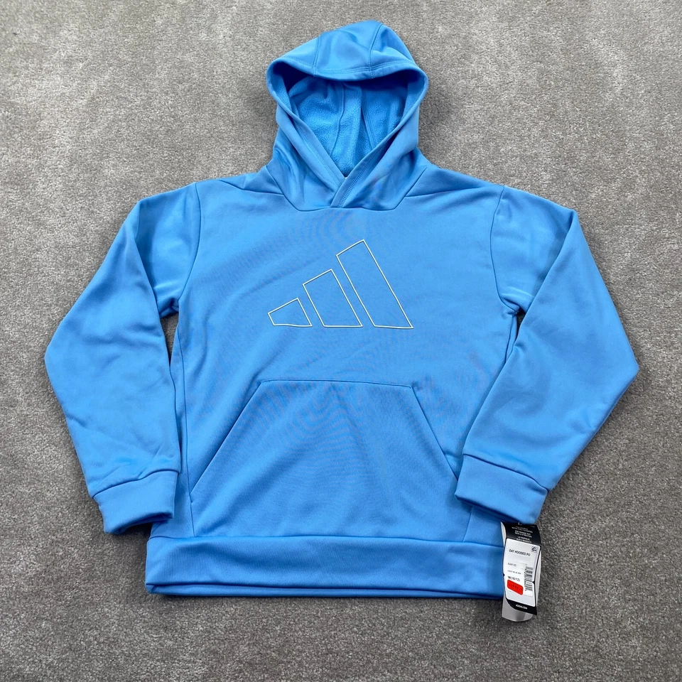 adidas D4T Fleece Logo Pullover Hoodies Youth Boy's Size M Light Blue AA8120