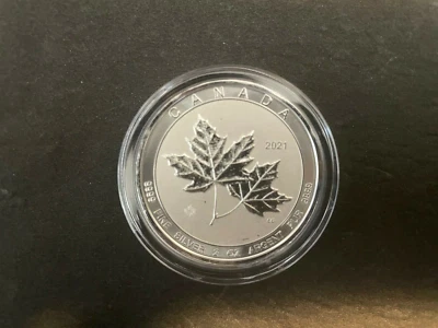 2021 Canada 2oz $10 Royal Canadian Twin Maple Leaf Silver Bullion Coin - Image 1 of 2