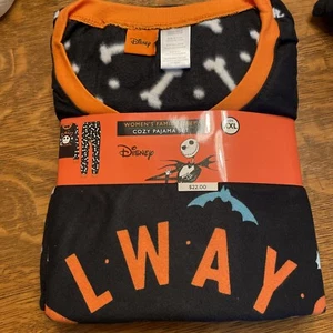 Nightmare Before Christmas Women’s XXL Disney Halloween Fleece Pajamas Set NEW - Picture 1 of 7