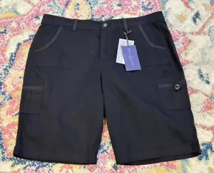 NUEVO BERMUDAS NEGRAS GLORIA VANDERBILT TIRO MEDIO CINTURA ELÁSTICA MUJER 16 - Imagen 1 de 3