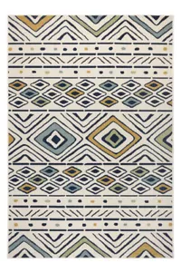 Multicoloured Aztec Scandi Pattern Outdoor Rug Polypropylene Outdoor Patio Rug - Picture 1 of 7