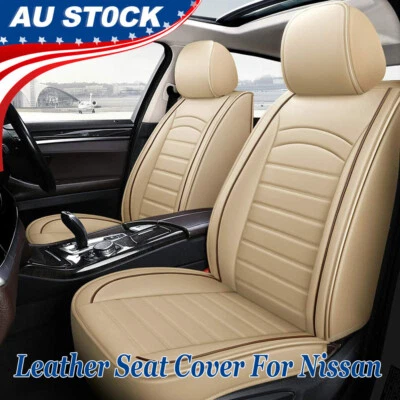 2-Seat Front Leather Car Seat Covers for Nissan Automotive Protector Beige Auto - image 1 of 4