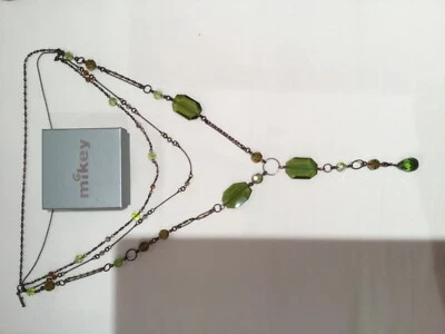 Collar colgante vintage de varias cadenas Mikey London - verde Foto 1 de 4