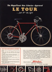 Schwinn: Le Tour Fahrrad 1974 prächtige Vintage Printanzeige - Bild 1 von 1