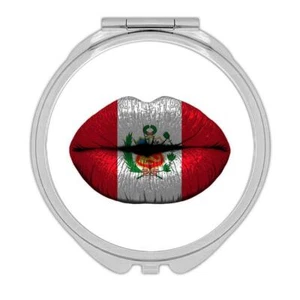 Gift Compact Mirror : Lips Peruvian Flag Peru Expat Country For Her Woman - Picture 1 of 3