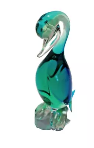 1960er Vintage Murano blau & grün 5,5" Glas Ente Figur (Archimede Seguso?) - Bild 1 von 7