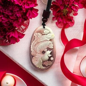Collar Colgante Fénix de Jade Regalos para Mujer Piedras Preciosas Talladas Joyería - Imagen 1 de 6