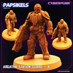Agatha Station Guard A - Resin Miniature | Sci fi | Cyberpunk Mini | Papsikel - Picture 1 of 1