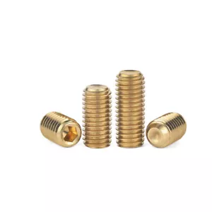 Solid Brass Headless Hex Socket Set Screws Grub Screw Concave Top M2-M12 - Picture 1 of 86