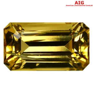 2.15 ct AIG Certified Octagon Cut (9 x 5 mm) Orange Yellow Imperial Topaz - Picture 1 of 4
