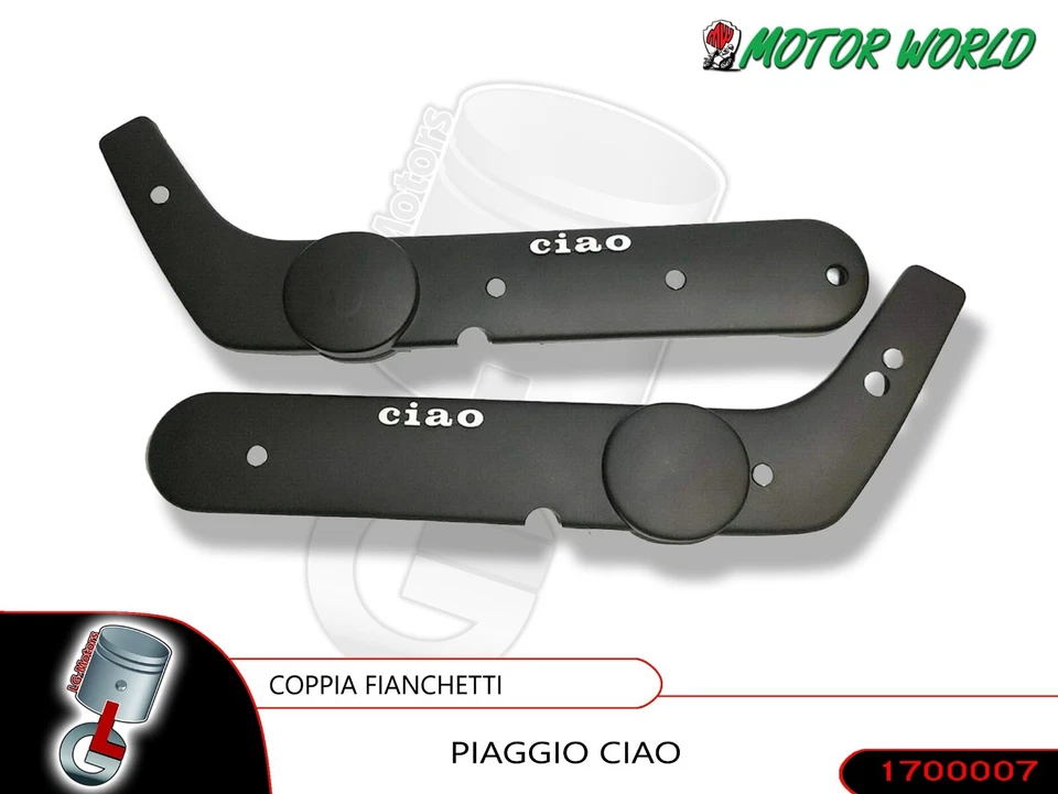 LG MOTORS COPPIA FIANCATINE LATERALI BANDINE NERO PER PIAGGIO CIAO 50 SENZA VARIATORE